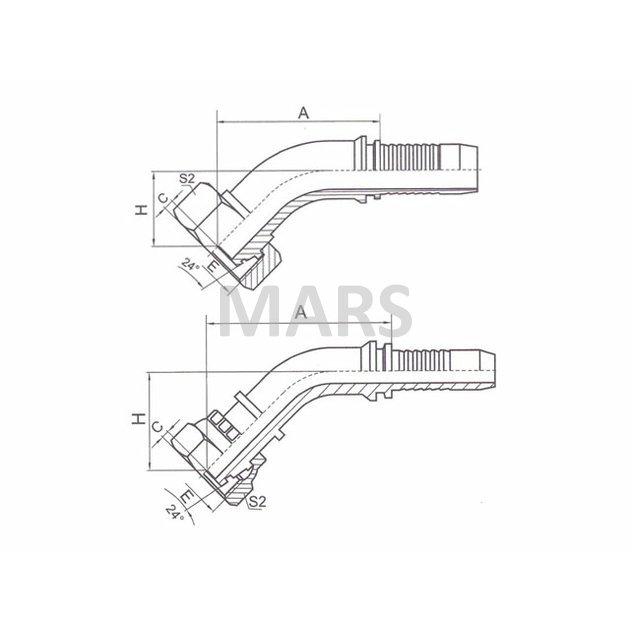Hydr.koncovka DKOS DN8 / M18x1,5 45°